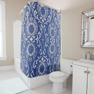 Blauer Toile Badezimmer-Duschvorhang Duschvorhang