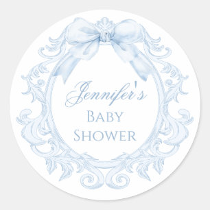 Blauer Toile-Bilderrahmen Schickes Baby-Jungen-Bad Runder Aufkleber