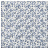 Blauer Toile blühende Zweige Stoff (Muster)