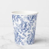 Blauer Toile Blume Taufen Papier Cup Pappbecher (Rückseite)
