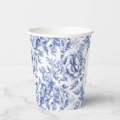 Blauer Toile Blume Taufen Papier Cup Pappbecher (Rechts)