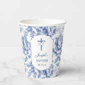 Blauer Toile Blume Taufen Papier Cup Pappbecher (Vorderseite)