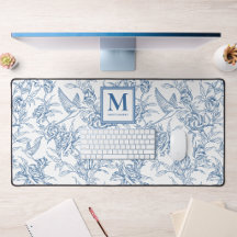 Blauer Toile de Jouy französischer Monogramm-Name