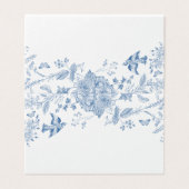 Blauer Toile De Jouy Platzkarte Tischdekoration (Außenseite Aufgefaltet)