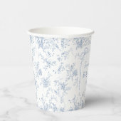 Blauer Toile Floral Baby Dusche Pappbecher (Rechts)