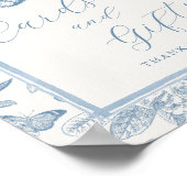 Blauer Toile Teddy Bärenkarte und Geschenktabellen Poster (Ecke)