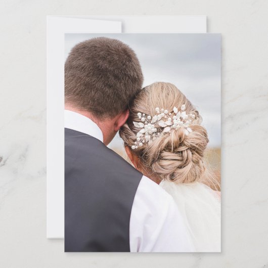 Blauer Ton auf Tone glücklich je nach Hochzeit Einladung (Rückseite)