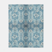 Blauer Ton Blumendesign Fleecedecke (Vorderseite)