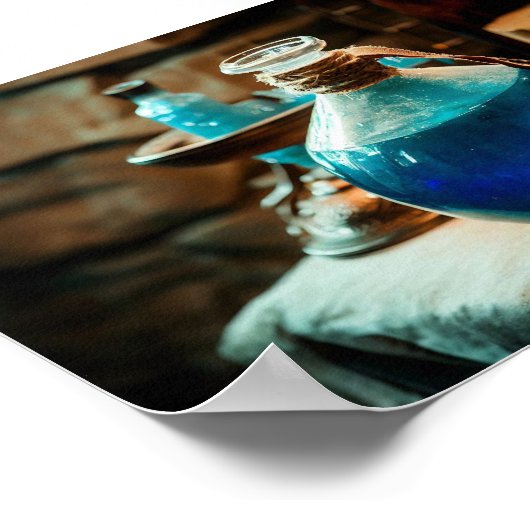 Blauer Ton im Alchemy-Labrador Poster (Ecke)