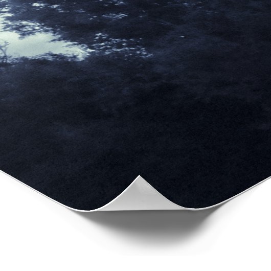 Blauer Töne, Himmel und Bäume Poster (Ecke)