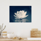 Blauer Toner Lotus Blume Poster (Küche)