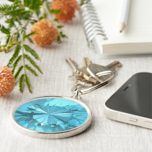 Blauer Topaz 3 Schlüsselanhänger