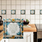 Blauer Topaz Blossom Rahmen Fliese