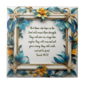 Blauer Topaz Blossom Rahmen Fliese (Vorderseite)