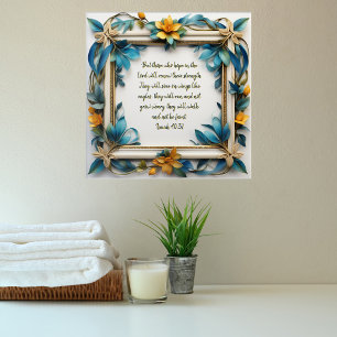 Blauer Topaz Blossom Rahmen herunterladbar anpassb Poster
