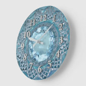 Blauer Topaz und geschliffenes Glas Große Wanduhr (Winkel)