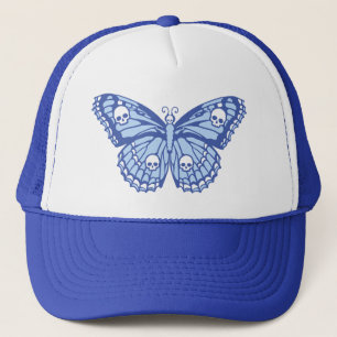 Blauer Totenkopf-Schmetterling-LKW-Fahrerhut Truckerkappe