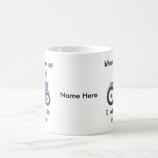 Blauer Traktor u. Ente-ICh wollen, um ein Landwirt Kaffeetasse (Mittel)