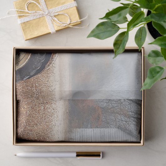 Blauer Traktorenstall und Felddekoupage Seidenpapier (Geschenk)