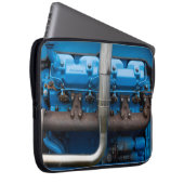 Blauer Traktormotor Laptopschutzhülle (Vorne Rechts)