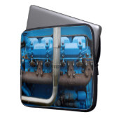 Blauer Traktormotor Laptopschutzhülle (Vorderseite Links)