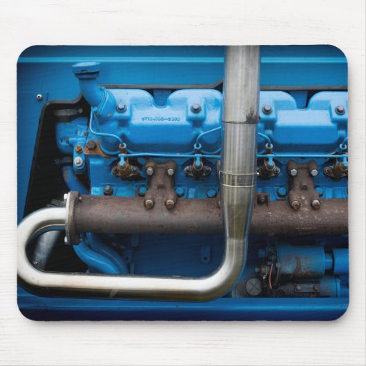 Blauer Traktormotor Mousepad (Vorne)