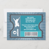 Blauer Trampolin Jump Einladung (Rückseite)