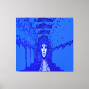 Blauer Trance Leinwanddruck