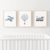Blauer Transport Kinderzimmer Dekor Biplane Bahn Bilderwand Sets