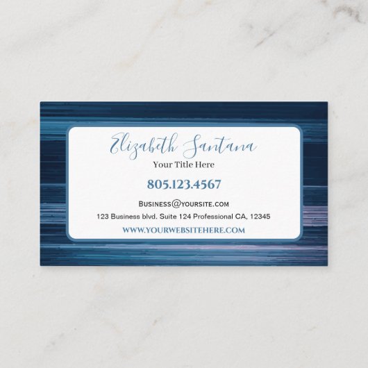 Blauer Traubenstreifen Visitenkarte (Rückseite)