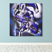 Blauer Traum. Abstrakt Leinwanddruck (Insitu (Holzboden))