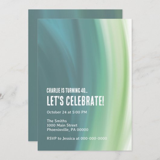 Blauer Traum Einladung (Vorne/Hinten)