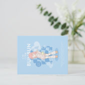 Blauer Traum rosa Postkarte (Stehend Vorderseite)
