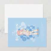 Blauer Traum rosa Postkarte (Vorne/Hinten)