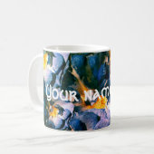 Blauer Traum, Rose Blumenmuster Persönliche Umarmu Kaffeetasse (Vorderseite Links)