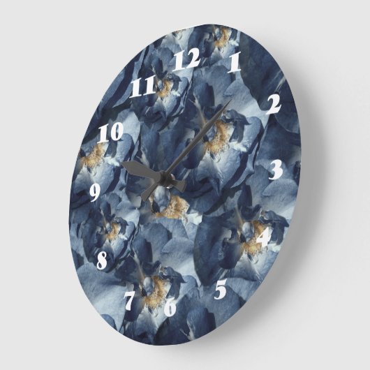 Blauer Traum, Rose Blumenmuster Wand Uhr (Winkel)