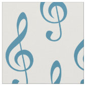 Blauer Treble Clef Muster Fabric Stoff (Nahaufnahme)