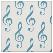 Blauer Treble Clef Muster Fabric Stoff (Muster)