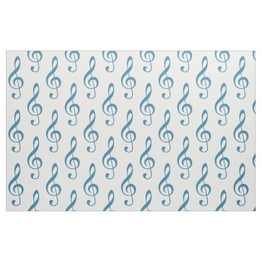 Blauer Treble Clef Muster Fabric Stoff (Fat Quarter (45,7 x 55,9 cm))