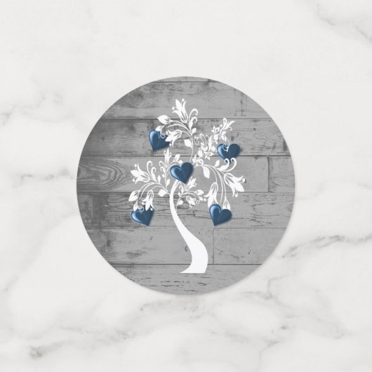 Blauer Tree des Herzens Hochzeitstisch Confetti Konfetti (Klein Vorderseite)