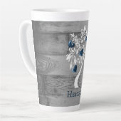 Blauer Tree des Herzens Personalisierte Latte-Tass Milchtasse (Linke Ecke)