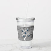 Blauer Tree des Herzens Personalisierter Akryltumb Acryltrinkbecher (Rückseite)