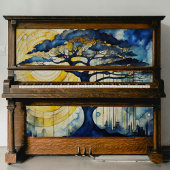 Blauer Tree im Dekoupage-Tissue des Mondlichts Seidenpapier