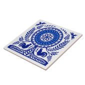 Blauer Tree Polnischer Folk Tile Fliese (Seite)
