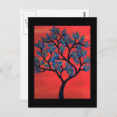 Blauer Tree Postkarte (Vorne/Hinten)