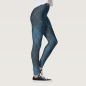 Blauer Trendy diagonaler Tartan kariert Leggings (Rechts)