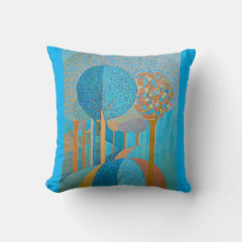 Blauer Treppenpilz Kissen