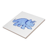Blauer Triceratops Fliese (Seite)