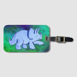 Blauer Triceratops-Gepäckanhänger Gepäckanhänger