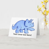 Blauer Triceratops Karte (Gelbe Blume)